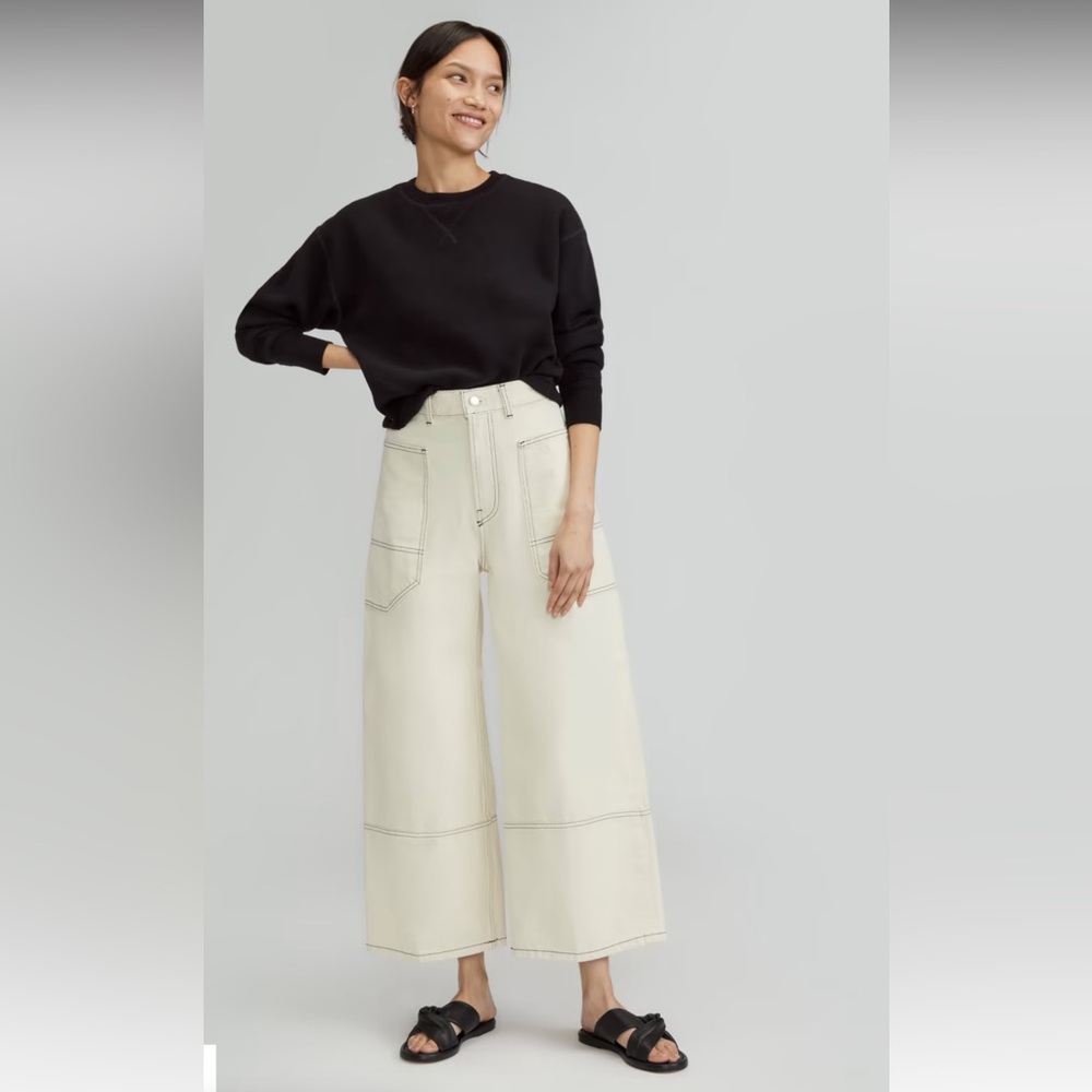 Everlane Way High Gardener Crop - Ecru - Size 27R